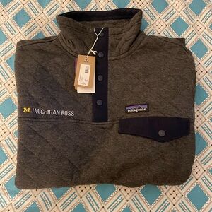 NWT Patagonia x Michigan Ross 100% organic cotton quarter button down sz XS